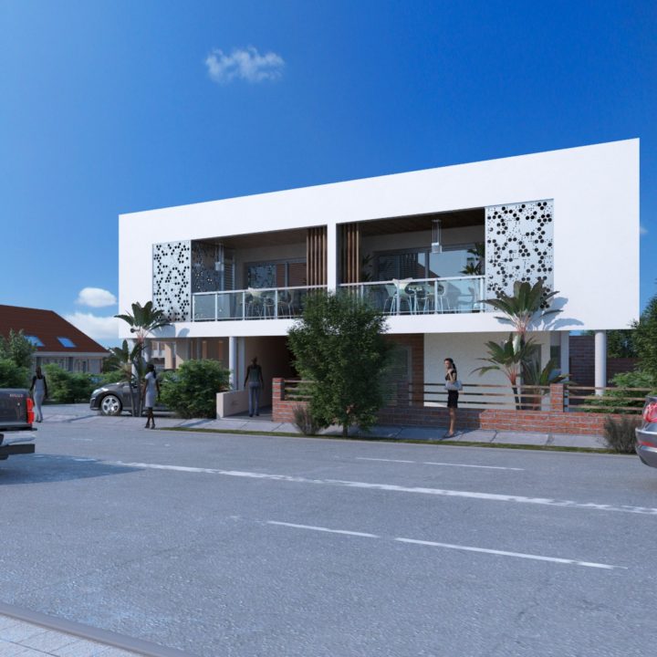 Newly contructed two storey aparmentment block with contemporary facade